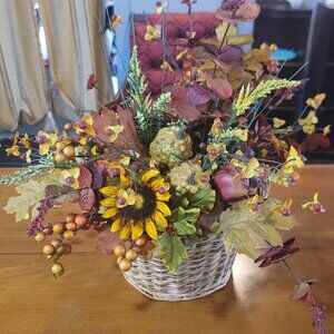 Fall Harvest Basket Table Centerpiece Decor